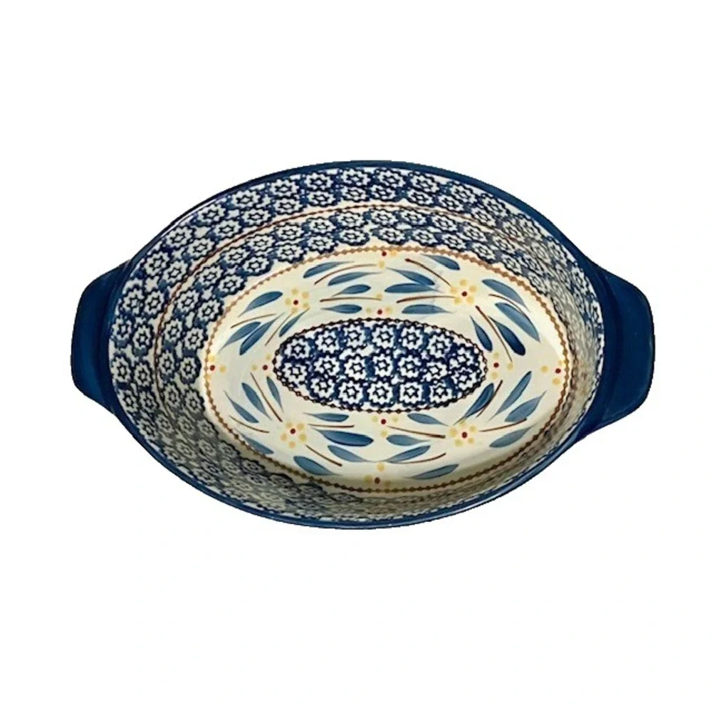 Temp-tations Presentable Ovenware By Tara Old World Blue 2 Qt Baking Casserole